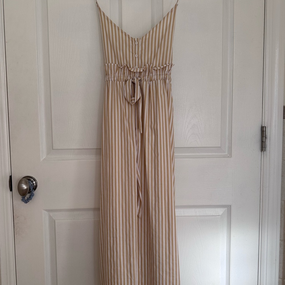 🖤⚡️ Line & Dot Yellow Stripped Summer Dress